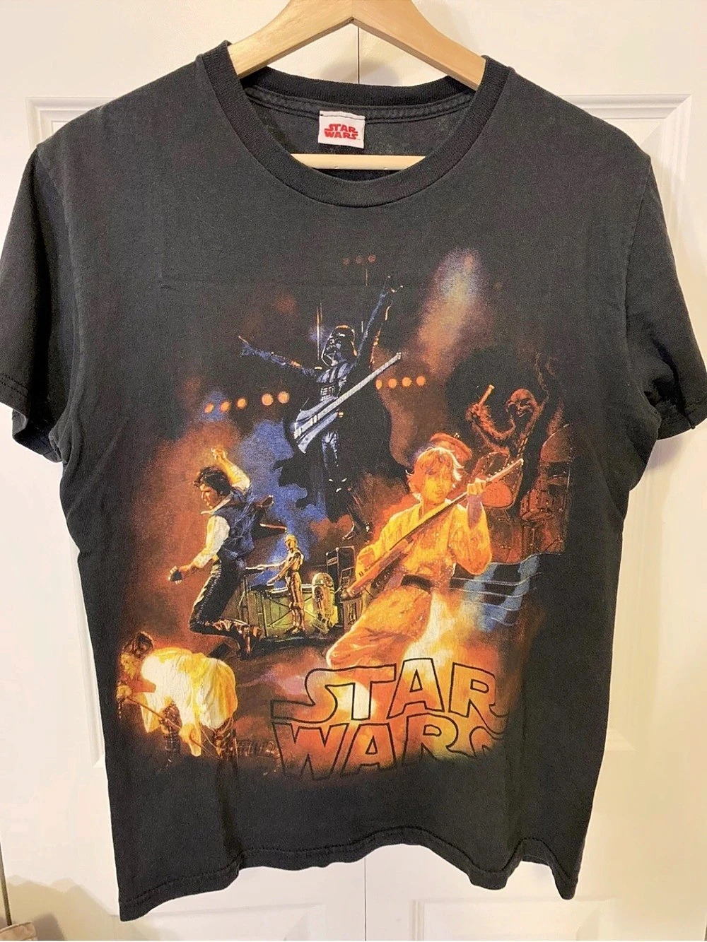 Star Wars Rock Band Luke Skywalker Vader Vintage Concert Mens Sz S T-Shirt